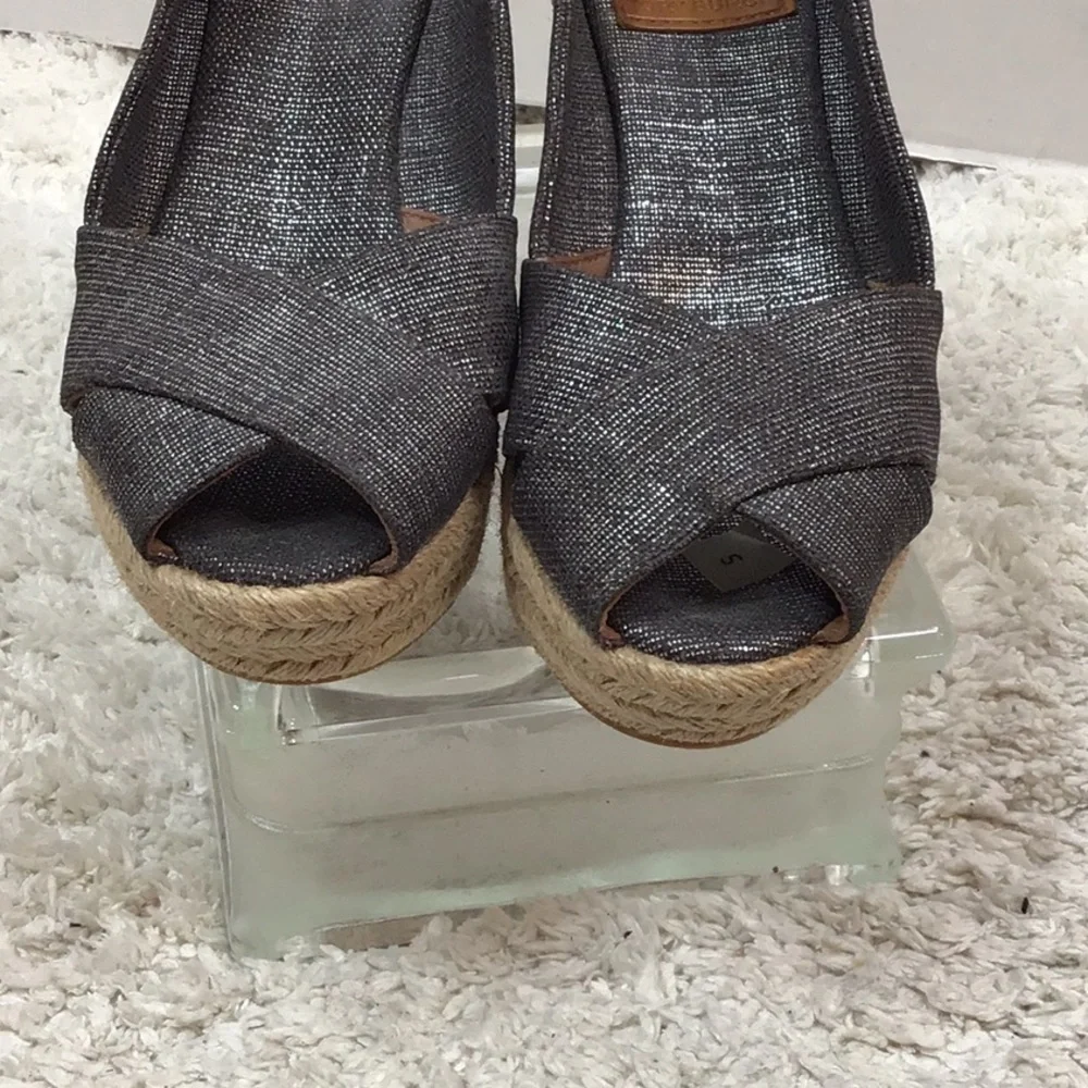 Tory Burch Filipa metallic espadrille wedge 5.5